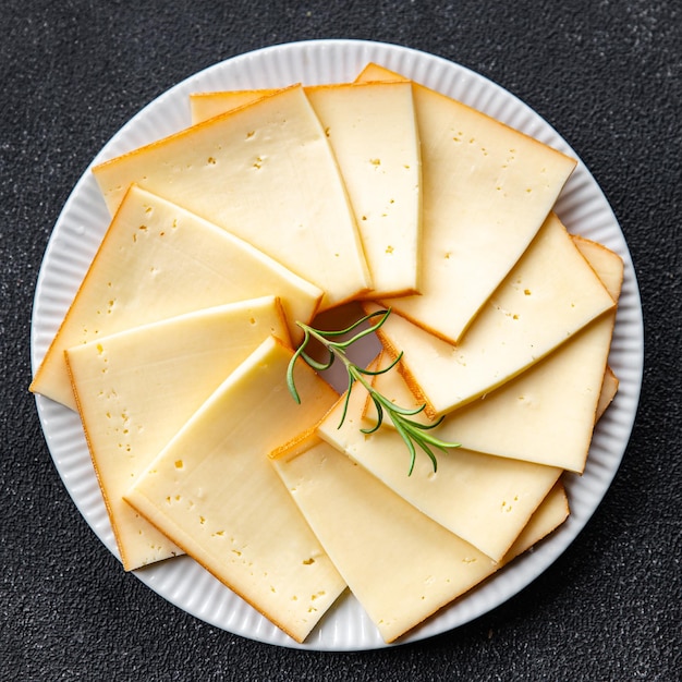 raclette cheese snack appetizer food on the table copy space food background rustic top view