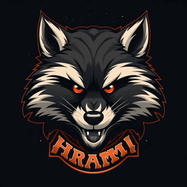 racoon mascot logo template