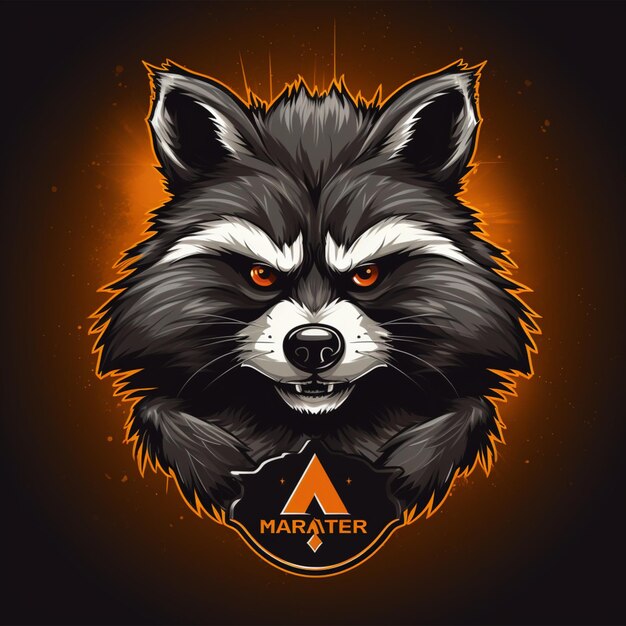 racoon mascot logo template