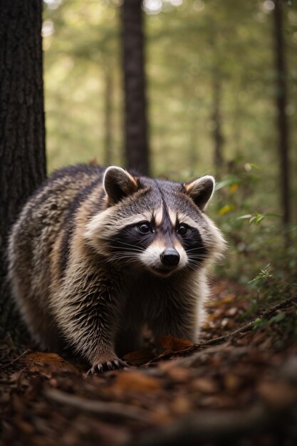 Photo racoon wild animal photograph