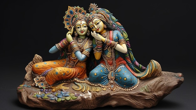 Radha and Krishna illustration Generative ai