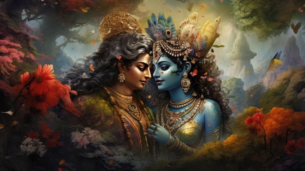 Радха и Кришна символ божественной любви