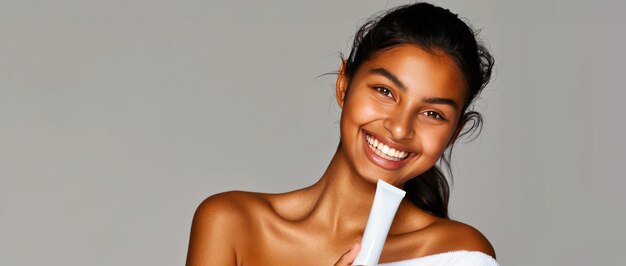 Radiance Unveiled Indian Girl Demonstrates Her Skincare Success