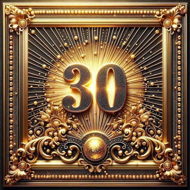 Radiant 30th Anniversary Golden Gala Frame