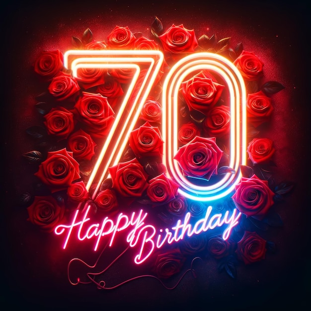 Radiant 70th Birthday with Neon Red and Roses