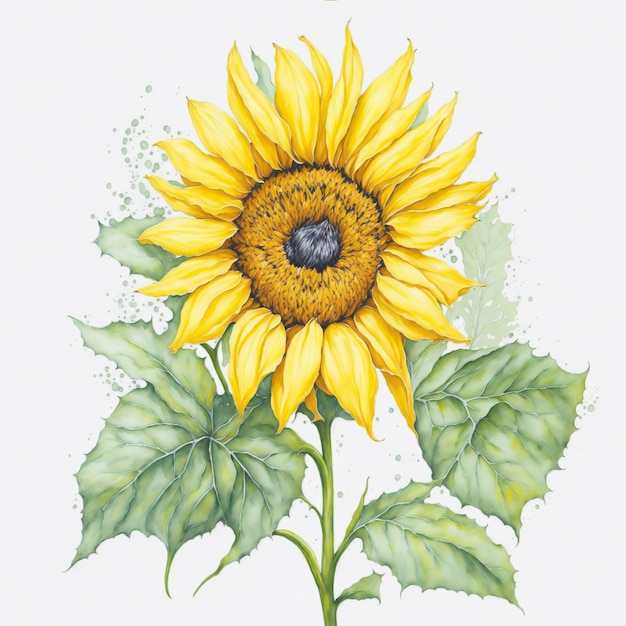 Radiant Blooms Watercolor Sunflower Painting