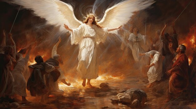 Premium Photo  Radiant celestial messenger spiritual revelation Christmas enchantment divine 