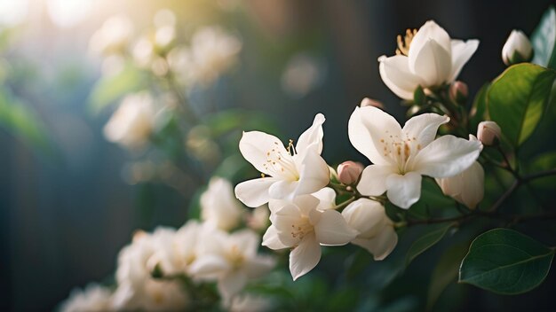Radiant cherry blossoms basking in sunlight