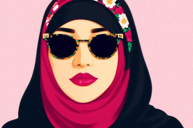 Radiant and Chic The Woman in Sunglasses Copy space Generative AI