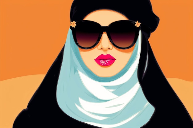 Radiant and Chic The Woman in Sunglasses Copy space Generative AI