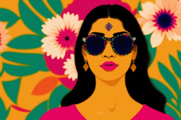 Radiant and Chic The Woman in Sunglasses Copy space Generative AI