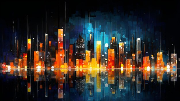 Radiant City Skyline Ночная резюме