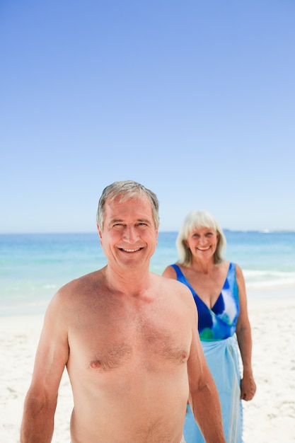 Radiant couple on the beach