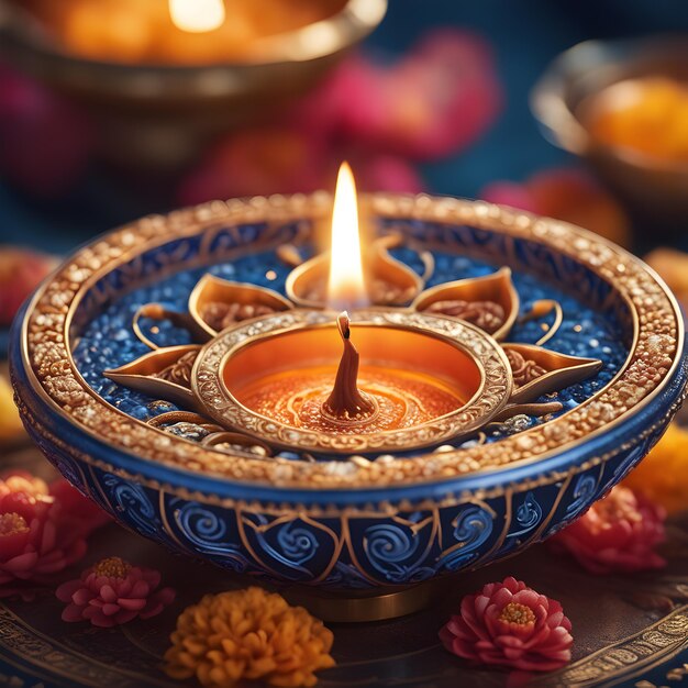 Photo radiant diwali diya symbol of light and celebration