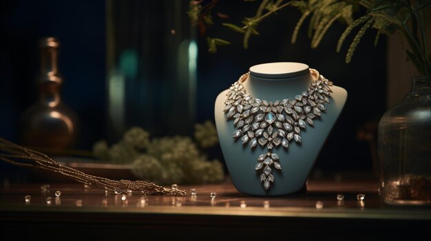 Premium AI Image  Radiant Elegance Exploring Our Jewelry Store's World 