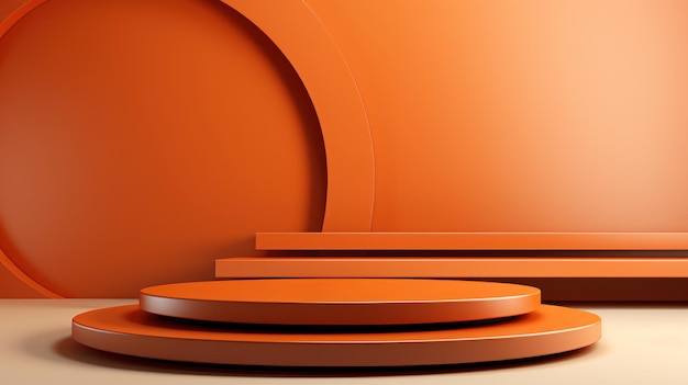Radiant elegance minimalist orange backdrop for cosmetic delights generative ai