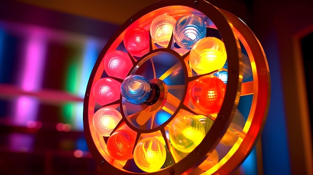 Radiant Glow Colorful LED Light on a Blurred Background