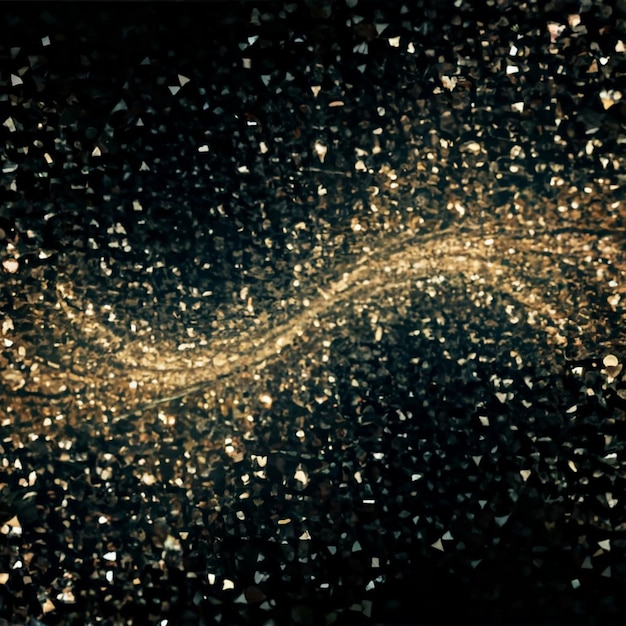 Photo radiant gold glitter lights on dark background abstract sparkle