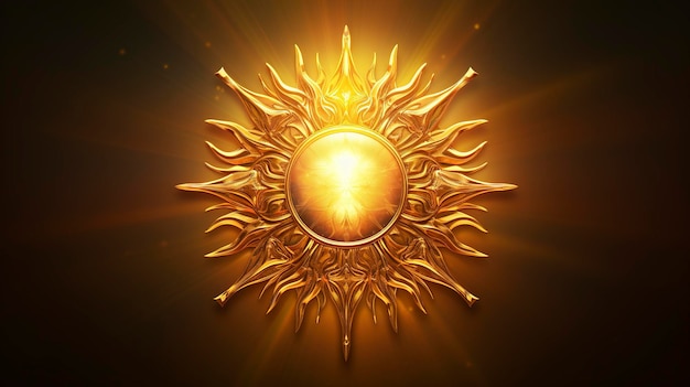 Radiant Gold Sun Иллюстрация Полный вид