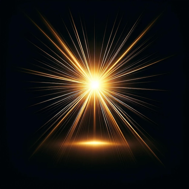 Radiant Golden Burst of Light on Dark Background