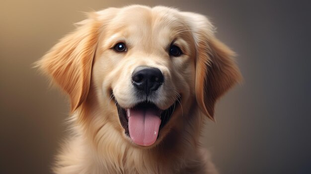 Photo radiant golden retriever puppy basking in sunlight portrait generative ai