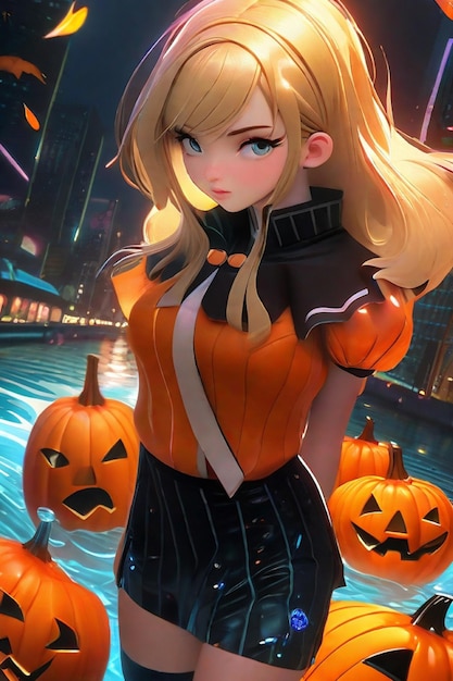 Anime girl Halloween - Fine Art VIP club - Digital Art, People & Figures,  Animation, Anime, & Comics, Anime - ArtPal