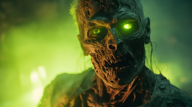 Фото radiant greeneyed zombie volumetric lighting и ray tracing в нереальном двигателе