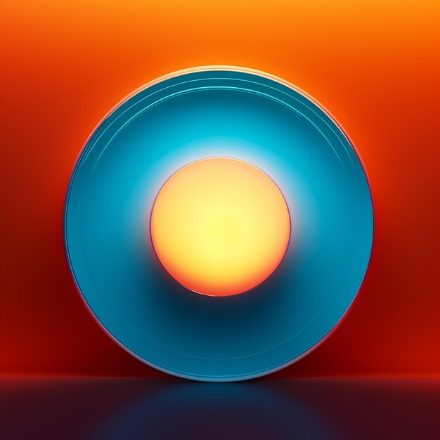 Photo radiant light in orange and blue background