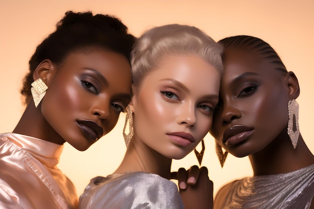 Radiant models adorned in ethereal makeup