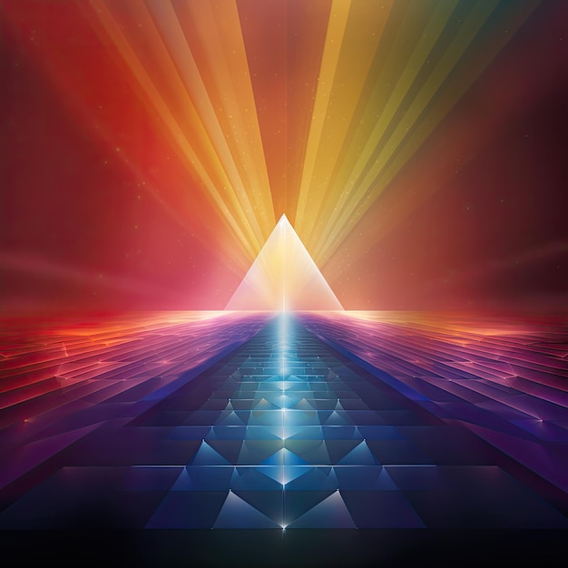 Radiant Prism Path with rainbow