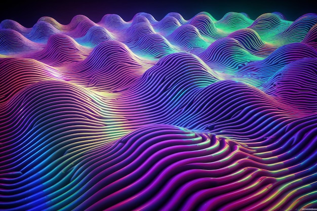 Фото Неоновые обои radiant rainbow ripples