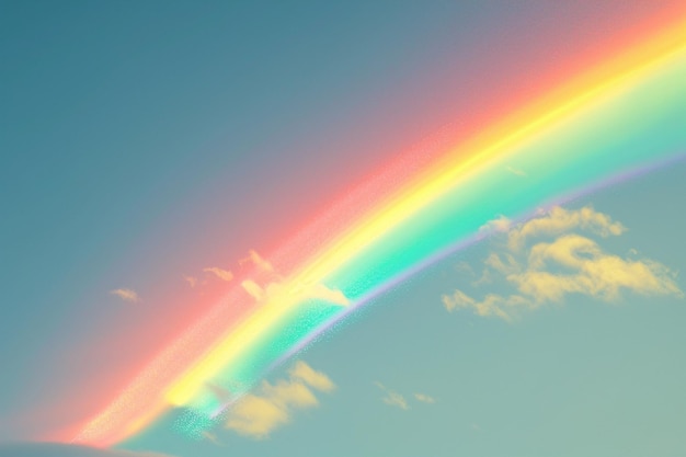 Photo a radiant rainbow stretching across the sky