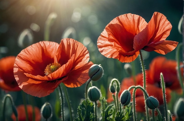 Radiant Reds Stunning Poppy Blossoms