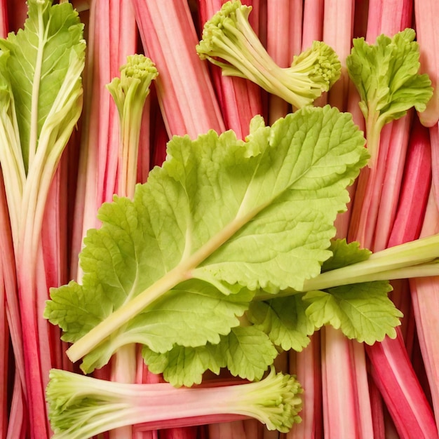 Photo radiant rhubarb reverie a symphony of colors and flavors