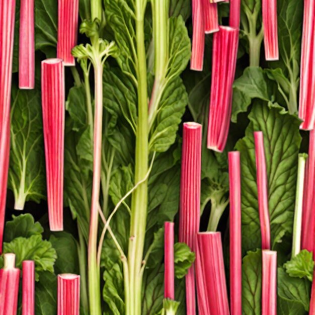 Photo radiant rhubarb reverie a symphony of colors and flavors