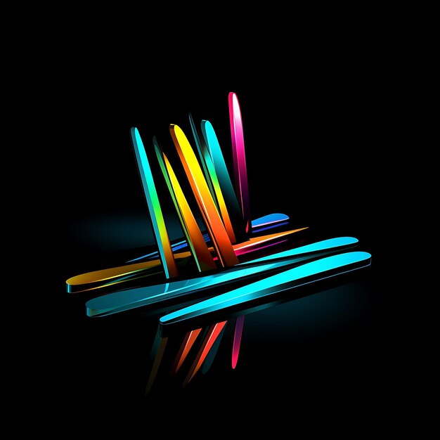 Foto radiant rhythms verkent het neon line art-spectrum