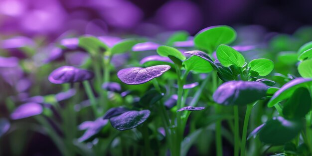 Radiant Seedlings in Purple Light