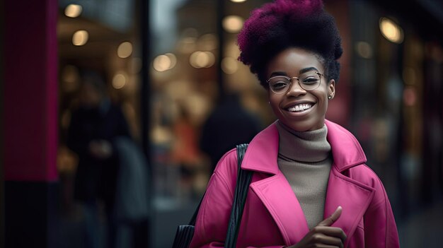 Radiant Shopper with Magenta Bag