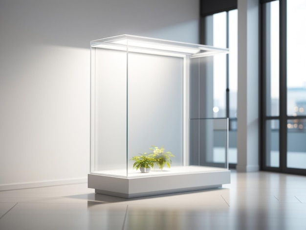 Radiant Showcase Blank Illuminated Glass Showcase with MockUp Product