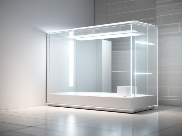 Radiant Showcase Blank Illuminated Glass Showcase with MockUp Product