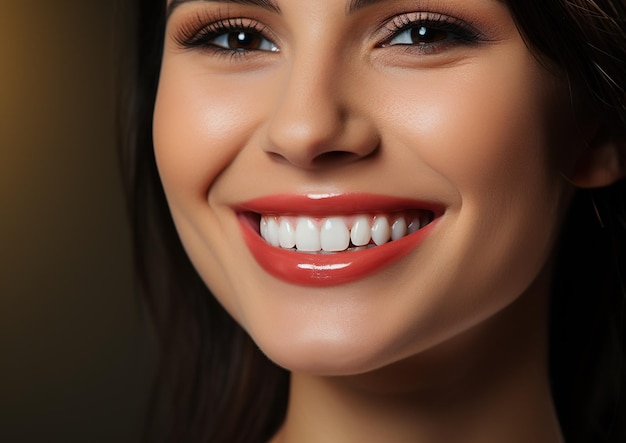 写真 輝く笑顔 真っ白な歯で輝く女性モデル ジェネレーティブ a