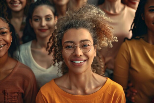 Radiant smiles of diverse people in a group photo