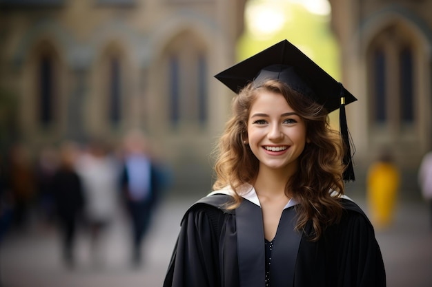 Radiant Smiling girl graduation Generate Ai