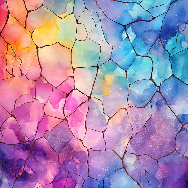 Radiant Spectrum Textured Watercolor Rainbow Pattern Bursting with Vibrant Colors