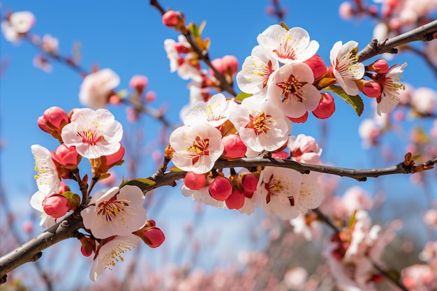 Radiant spring blossoms capturing the exquisite essence of nature in a captivating background