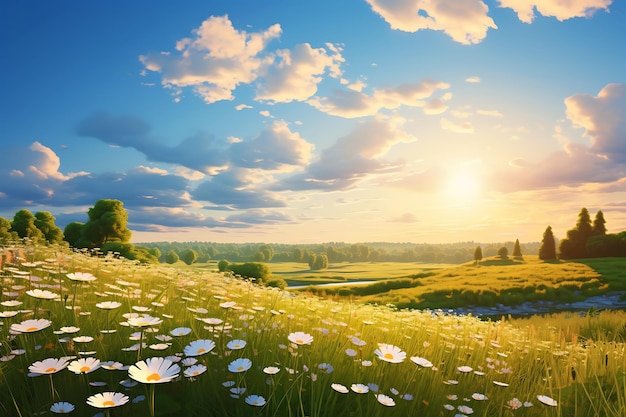 Radiant summer sunshine summer landscape photo