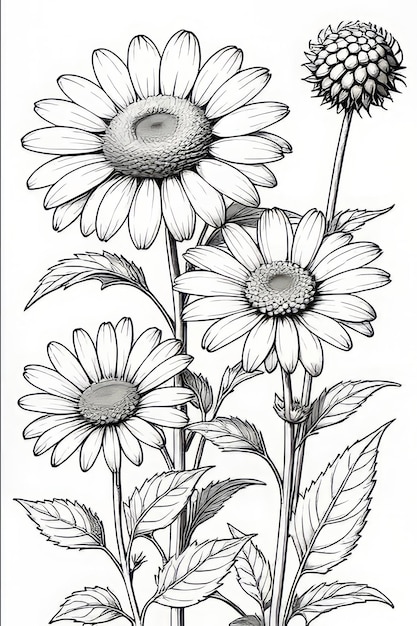 Radiant Sunflower Coloring Page A Floral Haven of Joyful Creativity and Vibrant Colors