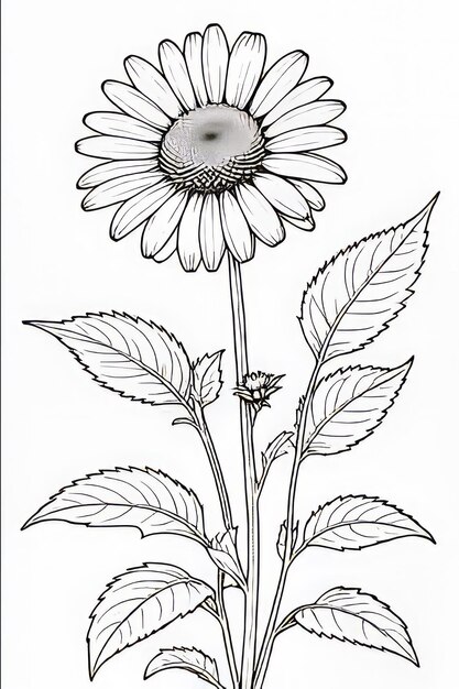 Radiant Sunflower Coloring Page A Floral Haven of Joyful Creativity and Vibrant Colors