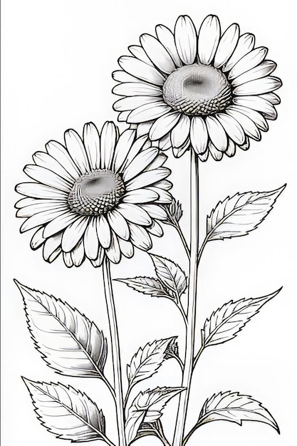 Radiant Sunflower Coloring Page A Floral Haven of Joyful Creativity and Vibrant Colors