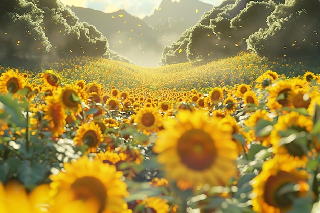 Radiant sunflower fields